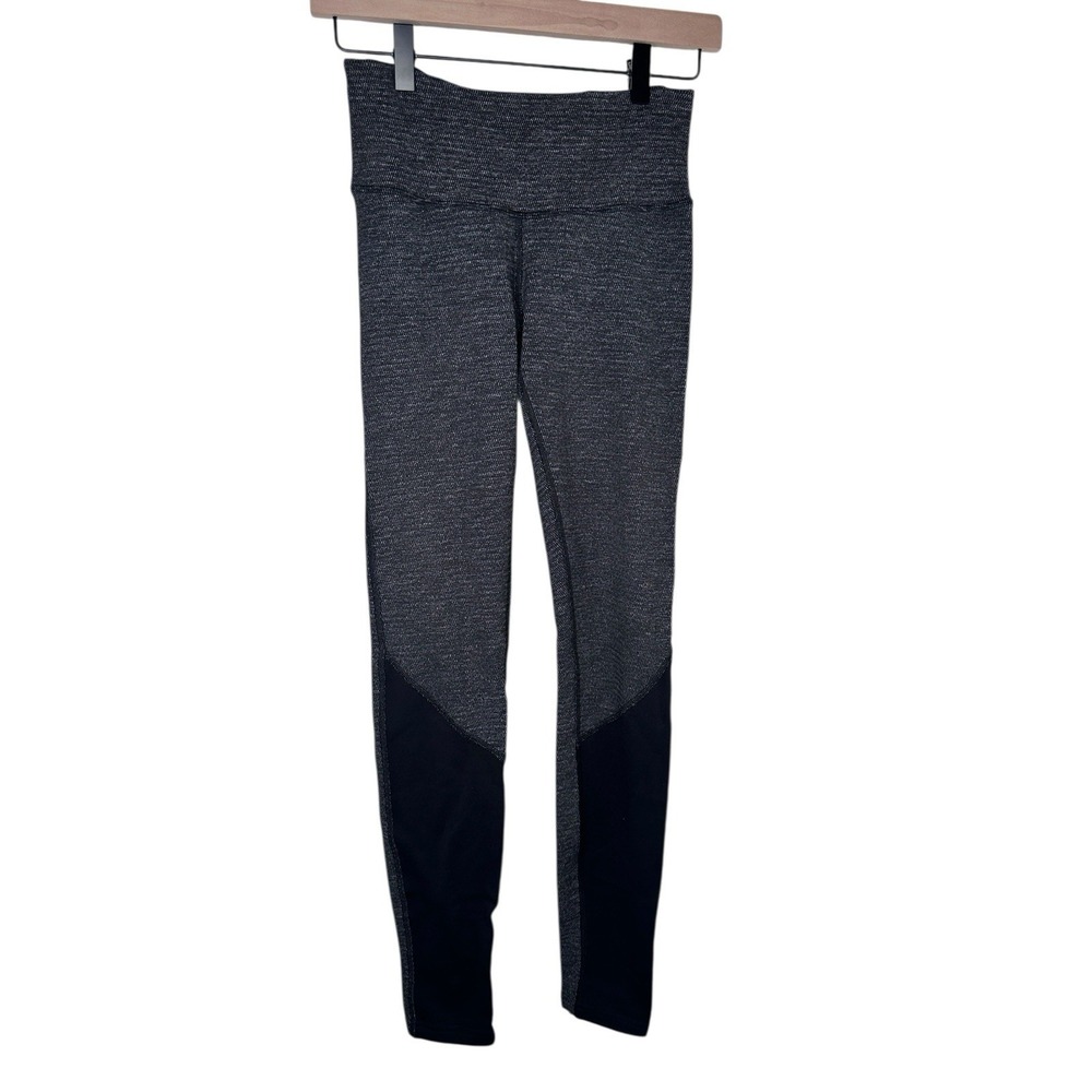 Lululemon Leggings 4 Black White Space Dye High Rise Zip Pocket Athletic Tights